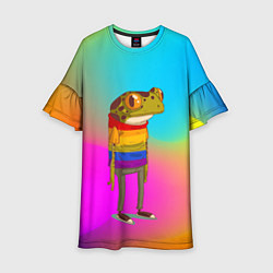 Детское платье Радужная лягушка Rainbow Frog