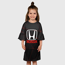 Платье клеш для девочки HONDA спорт авто, цвет: 3D-принт — фото 2