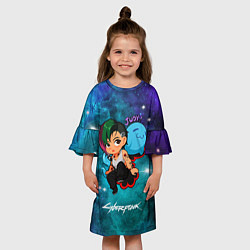 Платье клеш для девочки Джуди Judy Cyberpunk 2077, цвет: 3D-принт — фото 2