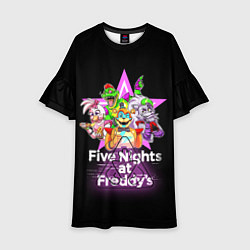 Платье клеш для девочки Game Five Nights at Freddys: Security Breach, цвет: 3D-принт