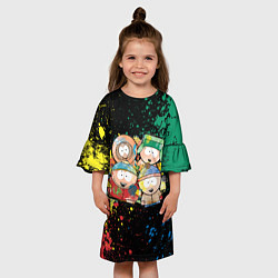 Платье клеш для девочки Мультфильм Южный парк персонажи South Park, цвет: 3D-принт — фото 2