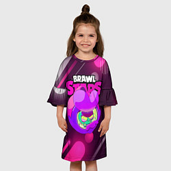 Платье клеш для девочки EVE ЕВА PINK BrawlStars, цвет: 3D-принт — фото 2