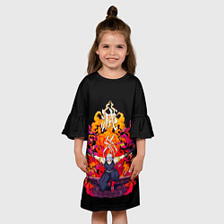 Платье клеш для девочки Тенген Узуй Великолепный ниндзя Клинок Рассекающий, цвет: 3D-принт — фото 2