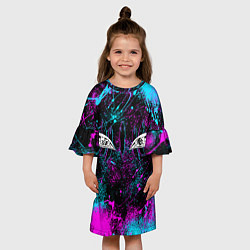 Платье клеш для девочки ГЛАЗА АКАЗЫ ГЛИТЧ, цвет: 3D-принт — фото 2