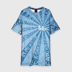 Платье клеш для девочки Beatles - голубой, цвет: 3D-принт
