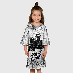 Платье клеш для девочки Daft Punk B&W, цвет: 3D-принт — фото 2