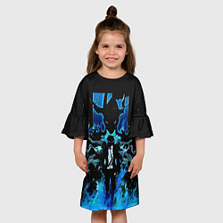 Платье клеш для девочки Поднятие уровня в одиночку Со Джинву, цвет: 3D-принт — фото 2