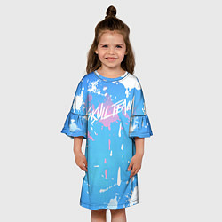 Платье клеш для девочки Кляксы Skull Team, цвет: 3D-принт — фото 2