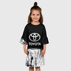 Платье клеш для девочки Toyota sport, цвет: 3D-принт — фото 2