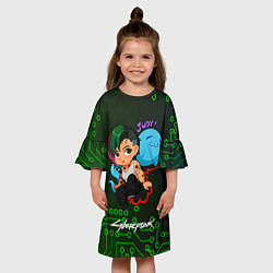 Платье клеш для девочки Judy art cyberpunk 2077, цвет: 3D-принт — фото 2
