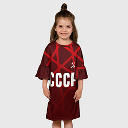 Платье клеш для девочки СССР КРАСНЫЕ ЛИНИИ, цвет: 3D-принт — фото 2