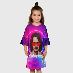 Платье клеш для девочки Джонни Киберпанк2077 Cyberpunk2077, цвет: 3D-принт — фото 2