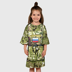 Платье клеш для девочки Бронежилет с боекомплектом, цвет: 3D-принт — фото 2