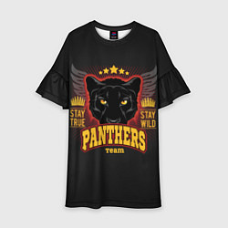 Платье клеш для девочки ПАНТЕРА PANTHERS, цвет: 3D-принт