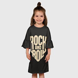 Платье клеш для девочки ROCK AND ROLL Рокер, цвет: 3D-принт — фото 2