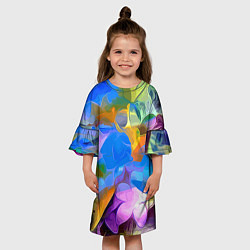 Платье клеш для девочки Цветочный узор Summer, цвет: 3D-принт — фото 2