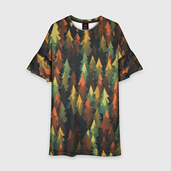 Платье клеш для девочки Spruce forest, цвет: 3D-принт