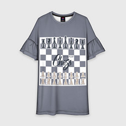 Платье клеш для девочки Lets play chess, цвет: 3D-принт