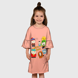 Платье клеш для девочки Южный парк персонажи South Park, цвет: 3D-принт — фото 2