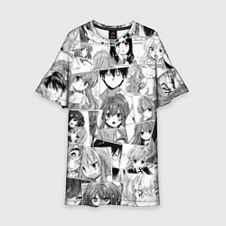 Платье клеш для девочки Toradora pattern, цвет: 3D-принт