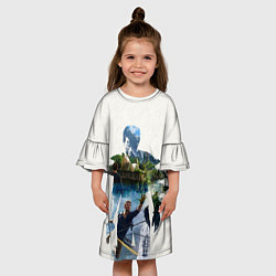 Платье клеш для девочки Uncharted На картах не значится, цвет: 3D-принт — фото 2