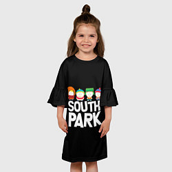 Платье клеш для девочки Южный парк мультфильм - персонажи, цвет: 3D-принт — фото 2