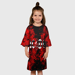Платье клеш для девочки AC DC Rock N Roll, цвет: 3D-принт — фото 2