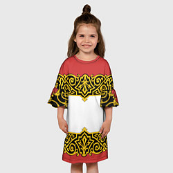 Платье клеш для девочки Славянский узор Вензеля 3D 2, цвет: 3D-принт — фото 2