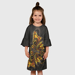 Платье клеш для девочки Бабочка Стимпанк, цвет: 3D-принт — фото 2