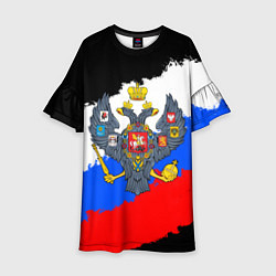 Платье клеш для девочки Россия - имперский герб, цвет: 3D-принт