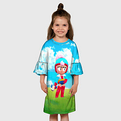 Платье клеш для девочки JANET BRAWLSTARS ДЖАНЕТ, цвет: 3D-принт — фото 2