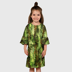Платье клеш для девочки Пиксельный камуфляж Шерхан Лес, цвет: 3D-принт — фото 2