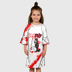 Платье клеш для девочки Monokuma Трещины, цвет: 3D-принт — фото 2