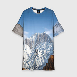 Платье клеш для девочки Minecraft Mountains Video game, цвет: 3D-принт