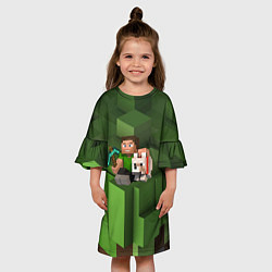 Платье клеш для девочки Minecraft Heroes Video game, цвет: 3D-принт — фото 2