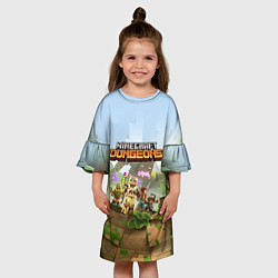 Платье клеш для девочки Minecraft Dungeons Heroes Video game, цвет: 3D-принт — фото 2