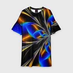 Платье клеш для девочки Neon vanguard pattern Fashion 2023, цвет: 3D-принт