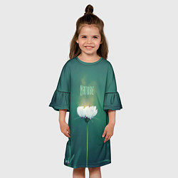 Платье клеш для девочки Природа - цветок, цвет: 3D-принт — фото 2
