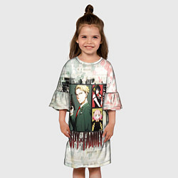 Платье клеш для девочки Семья шпиона кляксы, цвет: 3D-принт — фото 2