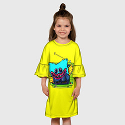 Платье клеш для девочки POPPY PLAYTIME HAGGY WAGGY ХАГГИ ВАГГИ В ТЕЛЕВИЗОР, цвет: 3D-принт — фото 2