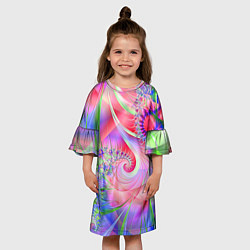 Платье клеш для девочки Абстракция, насыщенный узор, цвет: 3D-принт — фото 2