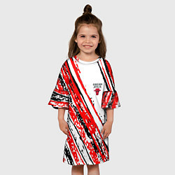 Платье клеш для девочки CHICAGO BULLS ЧИКАГО БУЛЛС, цвет: 3D-принт — фото 2