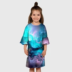 Платье клеш для девочки МОРСКОЙ ШТОРМ, цвет: 3D-принт — фото 2