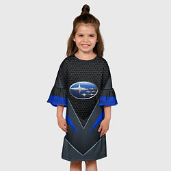 Платье клеш для девочки Спортивная броня Subaru, цвет: 3D-принт — фото 2