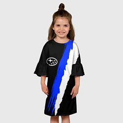 Платье клеш для девочки СУБАРУ - Две линии, цвет: 3D-принт — фото 2