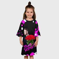 Платье клеш для девочки Егор крид С букетом роз, цвет: 3D-принт — фото 2