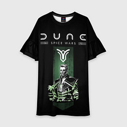 Платье клеш для девочки Dune: Spice Wars фракция атрейдесы, цвет: 3D-принт