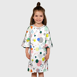 Платье клеш для девочки MULTICOLORED GEOMETRIC SHAPES, цвет: 3D-принт — фото 2