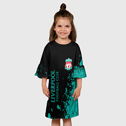 Платье клеш для девочки Ливерпуль краска, цвет: 3D-принт — фото 2