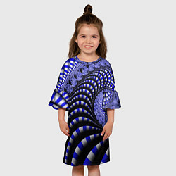 Платье клеш для девочки Неоновая спираль Абстракция Neon Spiral Abstractio, цвет: 3D-принт — фото 2